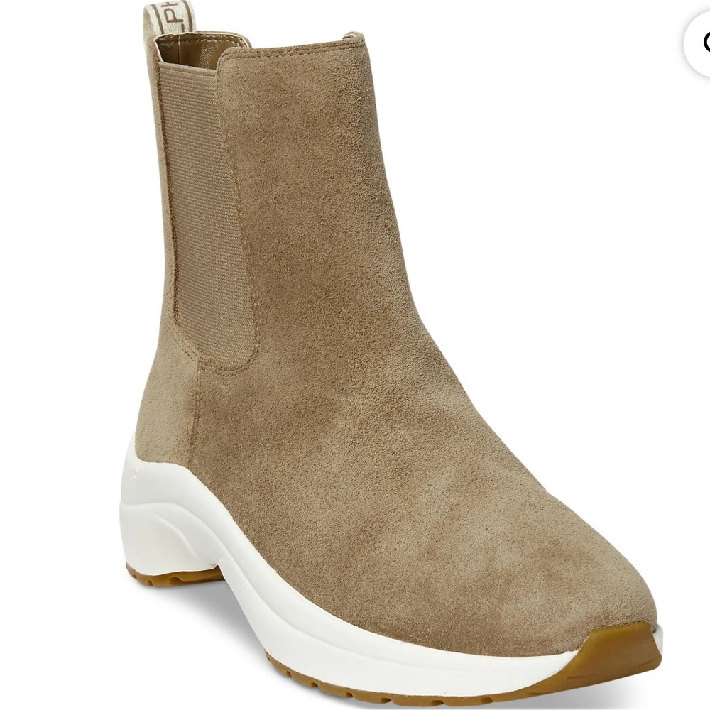 RALPH LAUREN New in Box Women’s Rylee Logo Back Almond Toe Suede Boots Sz 6B